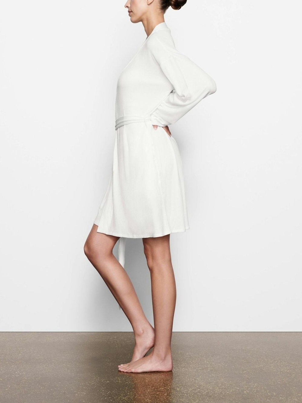⭐SKIMS Ivory White Ribbed Robe - Picture 4 of 7